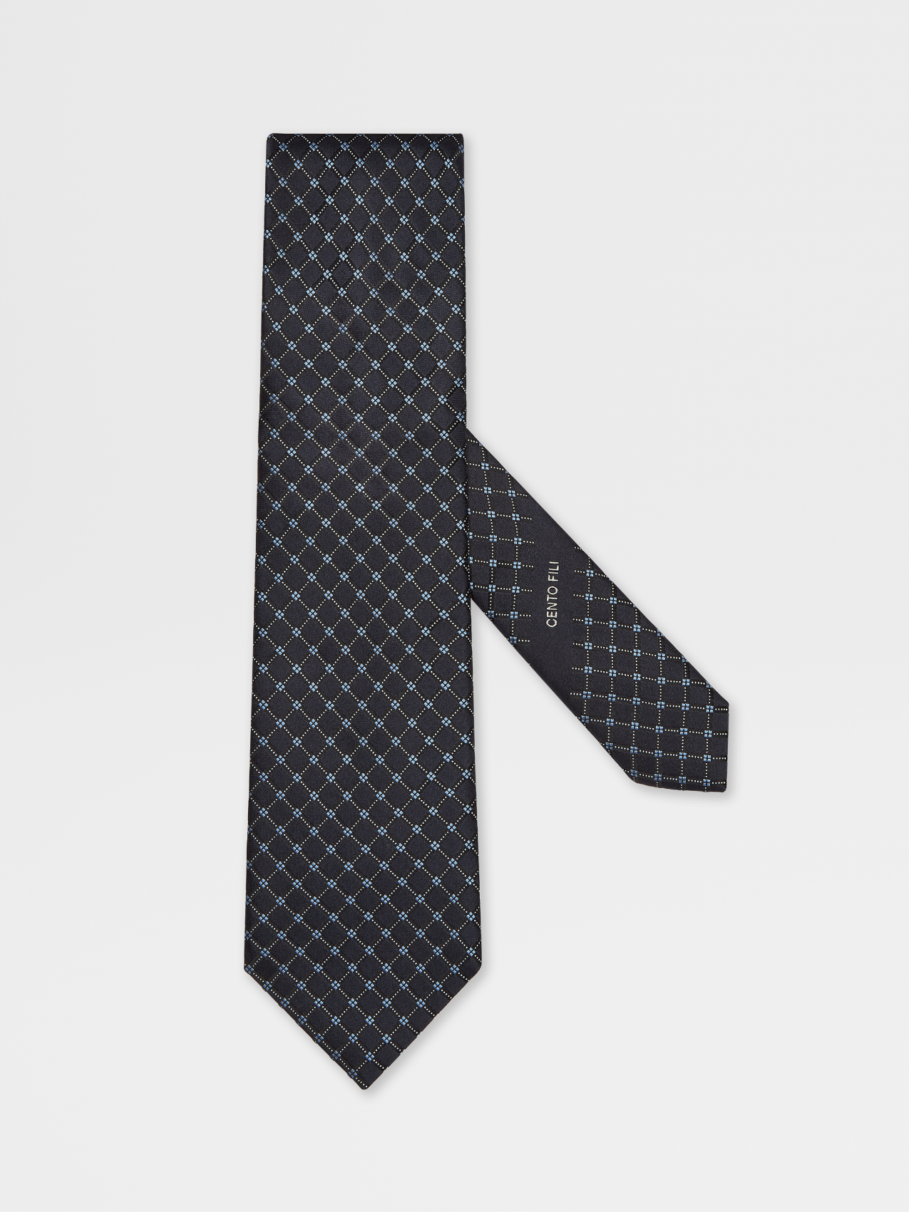 Dark Blue CENTO FILI Silk Tie